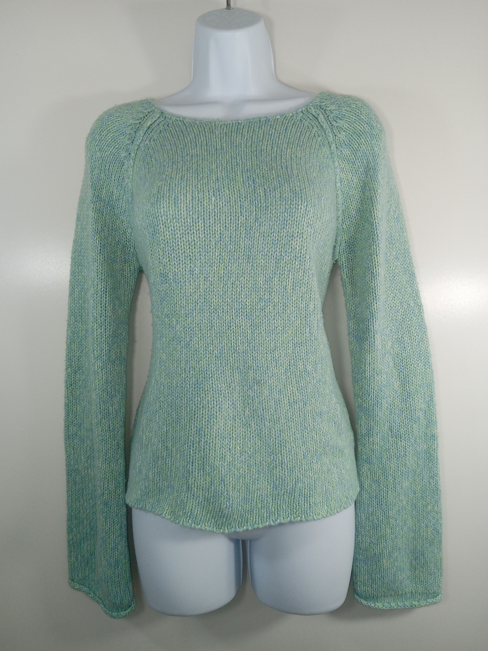 Y2K New Era Light Green Boatneck Knit Sweater